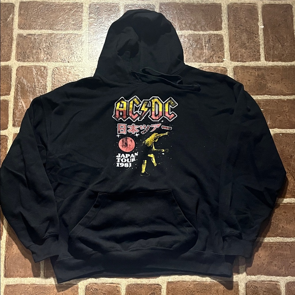 AC/DC Black Hoodie with Logo - Japan Tour 1981